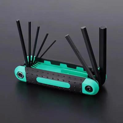 Juego de Llaves de Vasos Plegables Portátiles Mini Llave de Vasos Hexagonal Interior Métrica Multifuncional Herramienta de Reparación para el Hogar y el Exterior