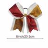 Glitter Cheerleading Bow Hair Tie with Double-Layer Elastic