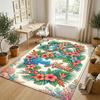 Floral Garden Theme Crystal Velvet Rug Personalized Custom Name Text Soft Floor Mat Home Decor