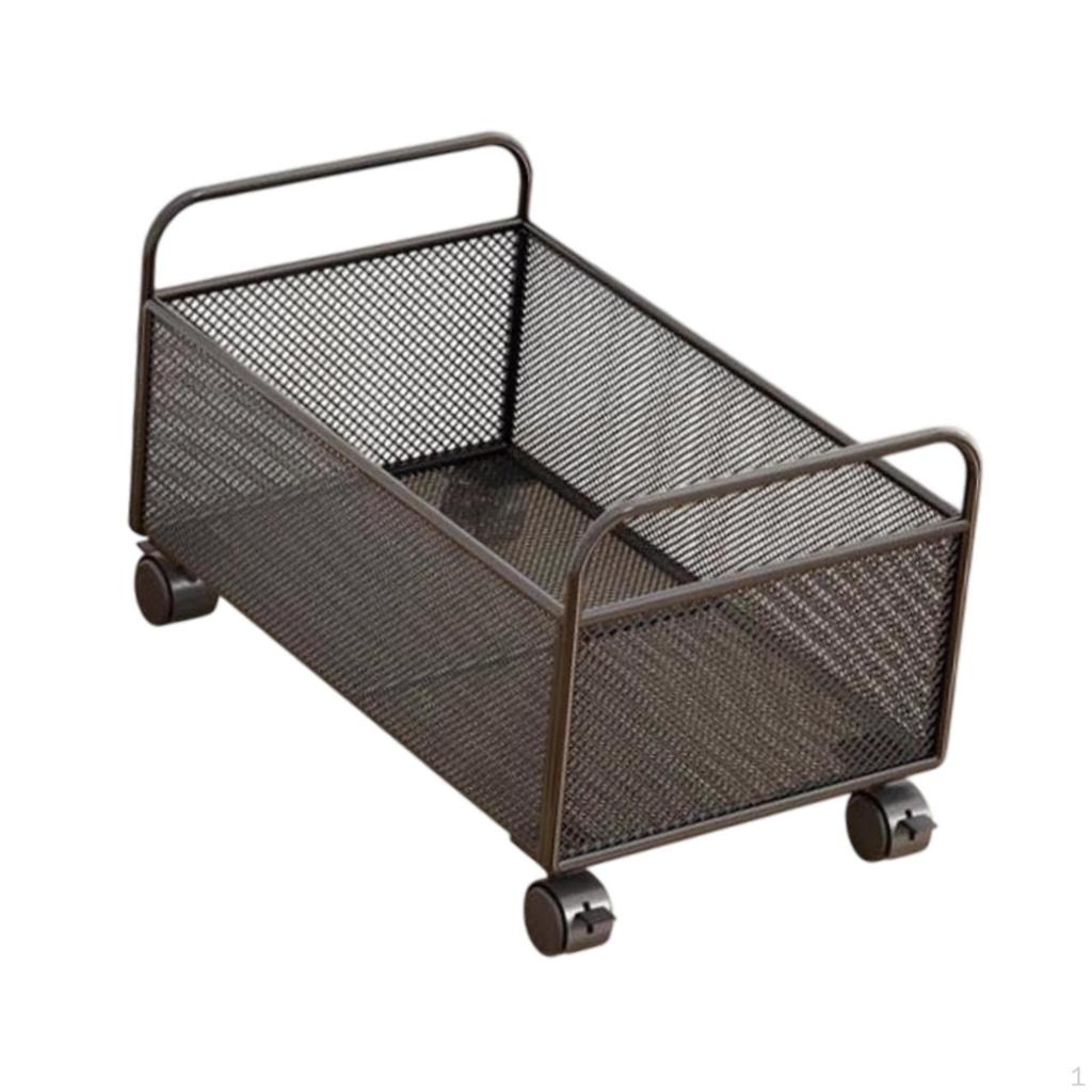 Mesh Rolling File Cart Storage with Wheels Under Desk Office Supplies Organizer,