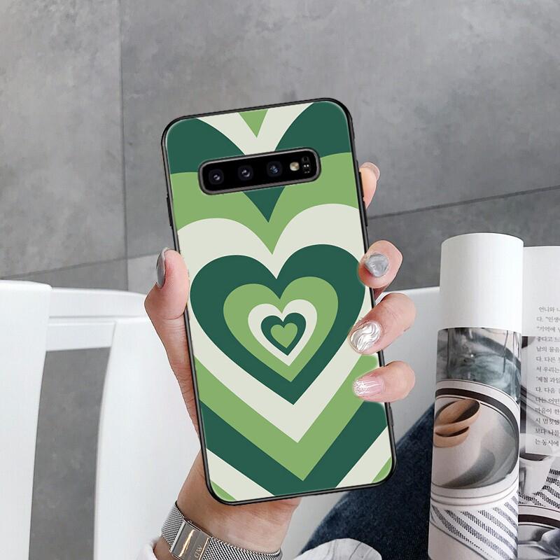 Phone Case for Samsung Galaxy S22 S20 Ultra S20 S22 Plus S21 S10 S9 S8 Plus S10E S20 FE Brown Heart Circle Phone Capa