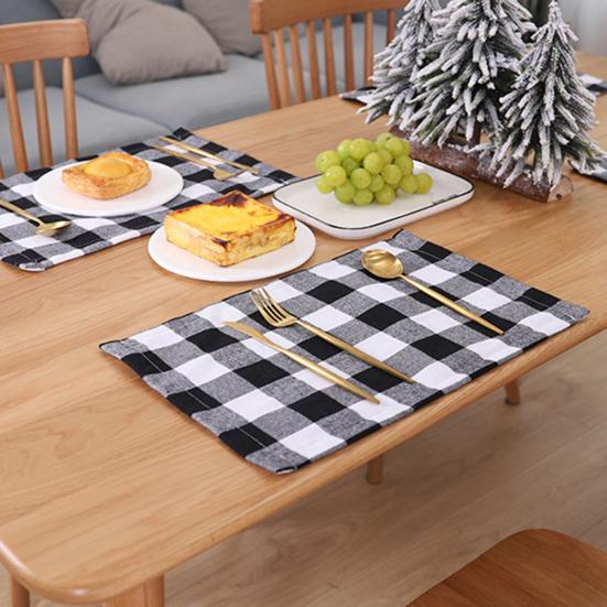 Vánoční kostkovaná prostírání ubrus měkká podložka polštář pratelný domácí stolní dekor
