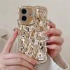 Luxury Plating 3D Wave Texture Soft Plain Phone Case For iPhone 17 16 15 14 13 12 Pro Max 11 Creatively Full Protection Shockproof Bumper