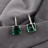 Grønn Smaragd Edelstein Sølv Smykker, 935 Massivt Sterling Sølv Øredobber Glitrende Sølv Smykker, Håndlagde Vakre Øredobber For Kvinner