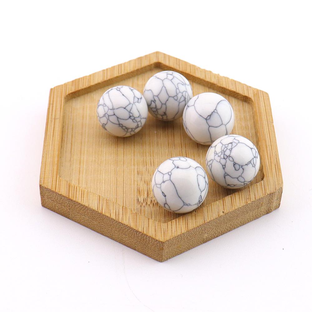 16mm Natural Agate Crystal Ball Ornament - Holeless Round Semi-Precious Stone for DIY Jewelry (BJ12)