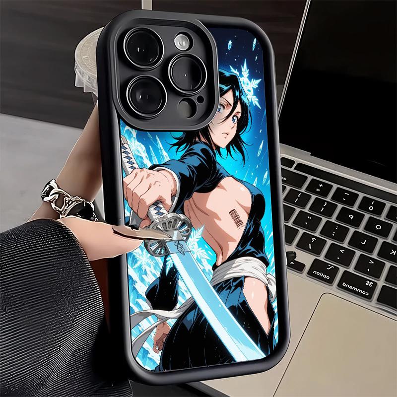 Phone Case for iPhone 17 Air 16E 15 16 Pro Max Bleach Kuchiki Rukia Cover 14 Plus 13 12 Mini Soft Shell Silicone Fundas