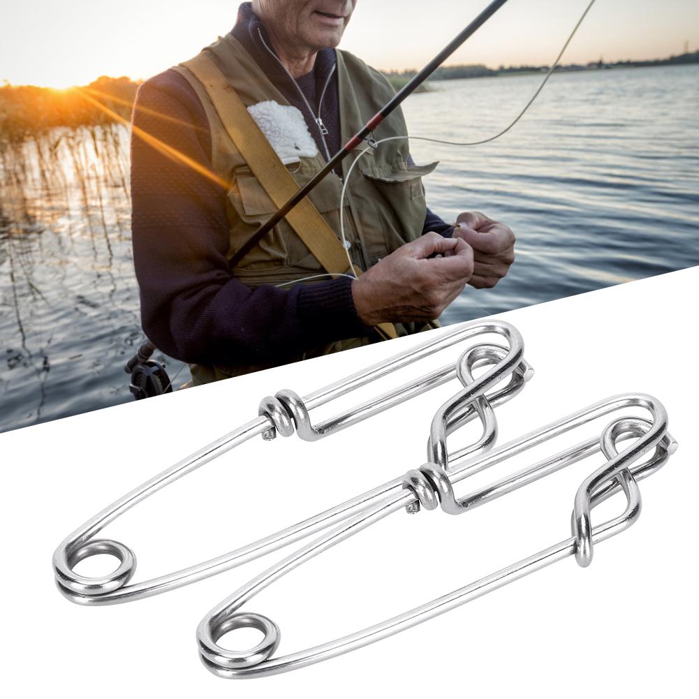 15pcs Stainless Steel Tuna Clips Longline Branch Hangers Snap Fishing Accessory Easy On/Off