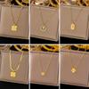 Stainless Steel Flower Pendant Necklace For Women Fashion Ladies Gold Color Clavicle Chain High Quality Jewelry Wedding Gifts