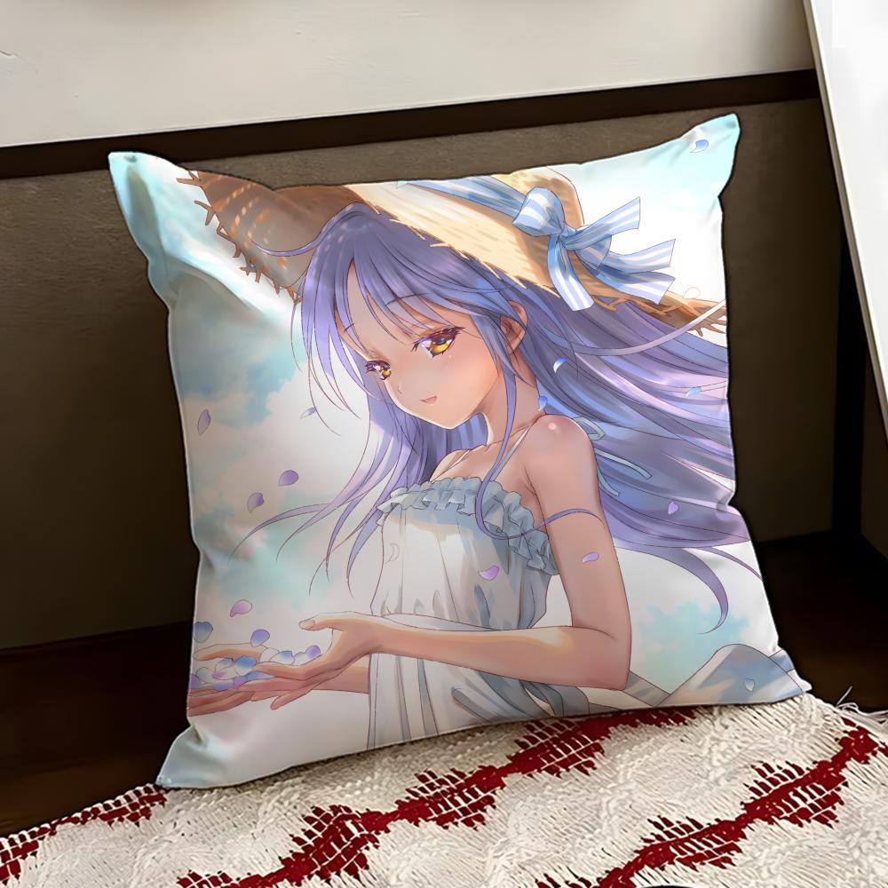 AAngel BBeats Anime Cushion Cover Reversible Soft Durable Pillow Cover Home  Car MultiScene Use for Daily Comfort