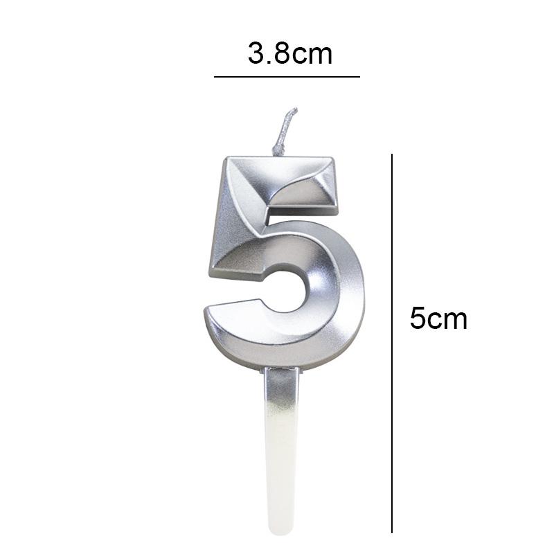 Silver Color Number Candle 0-9 Birthday Cake Decoration Topper for Happy Birthday Cake Decoration Baby Shower