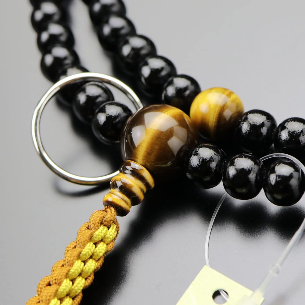 Soto Zen Buddhist Bønneperler for Menn Shakuni Ebony Tiger Eye Stone Ekte Sølvbånd Bønneperler Kyoto Bønneperler Kyoto 108 doble perler