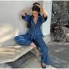 Fashion Women's Baggy Jeans Elegant High Waist Pocket Wide Leg Female Trouser 2025 Spring Lady Casual All-match Denim Pant New