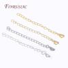 18K Gold Plated Brass Metal Extension Chains Bracelet Necklace Extend Tail Chains Connectors DIY Jewelry Making Findings