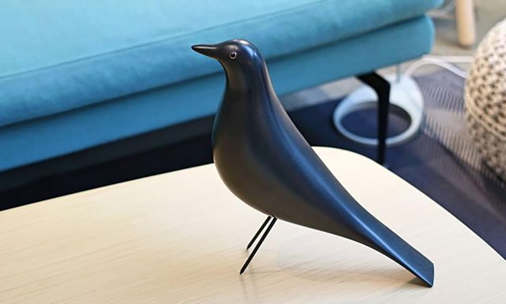 Bird Object House Bird Dove Wooden Figurine Reproduction Scandinavian Home Decor (hej!e) (Black)
