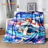 Genshin Impact Cartone Animato Gioco Coperta Morbida di Peluche, Coperta di Flanella Coperta da Lancio per Soggiorno Camera da Letto Letto Divano Copertura da Picnic Bambini