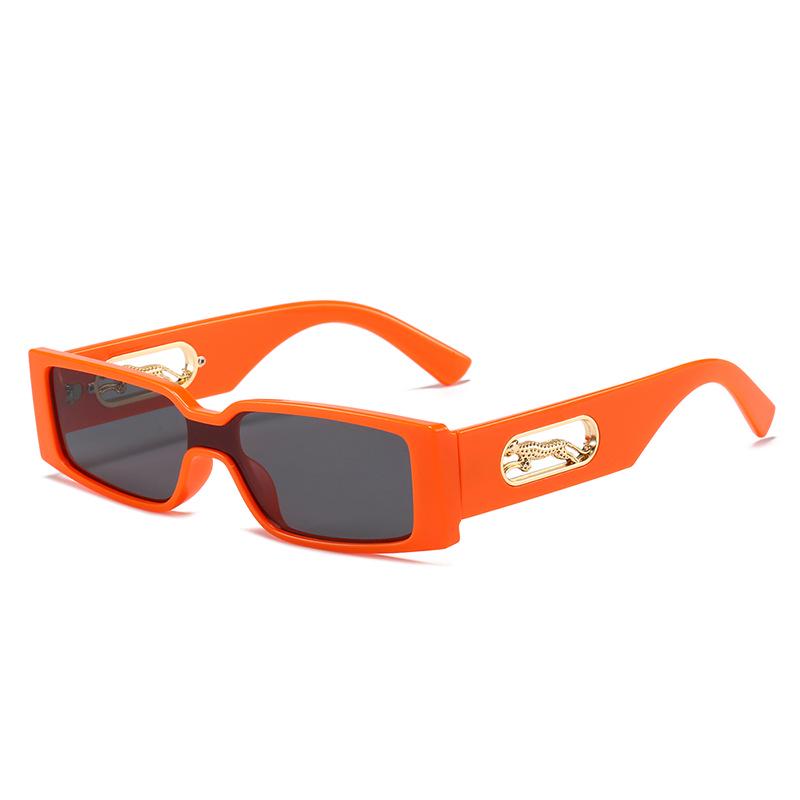 

European & American Fashion Candy Color Square Sunglasses w/ Leopard Trim for Men & Women Regular
