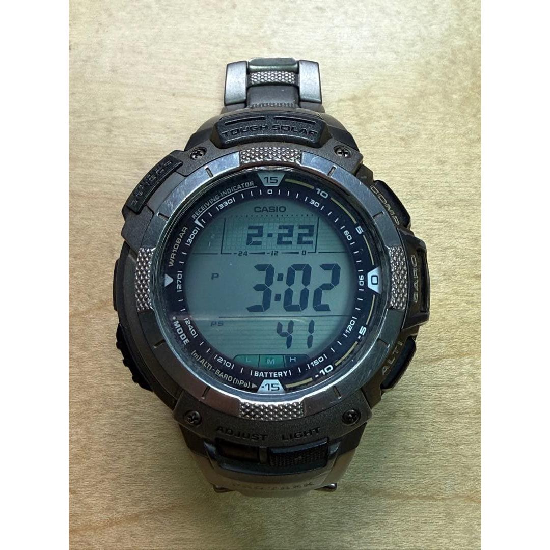 Used Pro Trek PRW-1000TJ Solar Watch Altimeter/Barometer/Direction
