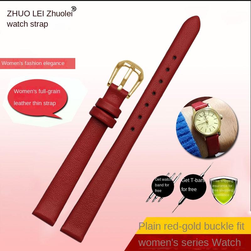 Pro jakoukoli značku Módní kožený řemínek na hodinky dámský mini Štíhlý malý rozměr pásek 6mm 8mm 10 12 14 16mm černý hnědý červený bílý modrý řemínek