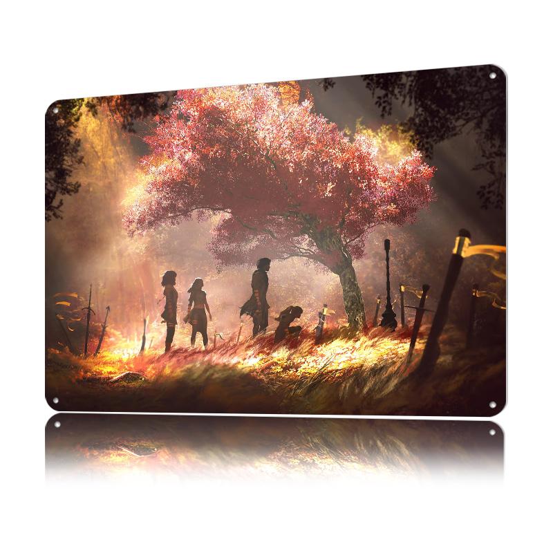 Sword Graveyard Poster Customized Vintage Metal Signs Wall Art Retro Tin Plaque for Decoration Home Decor Items Room Ornaments
