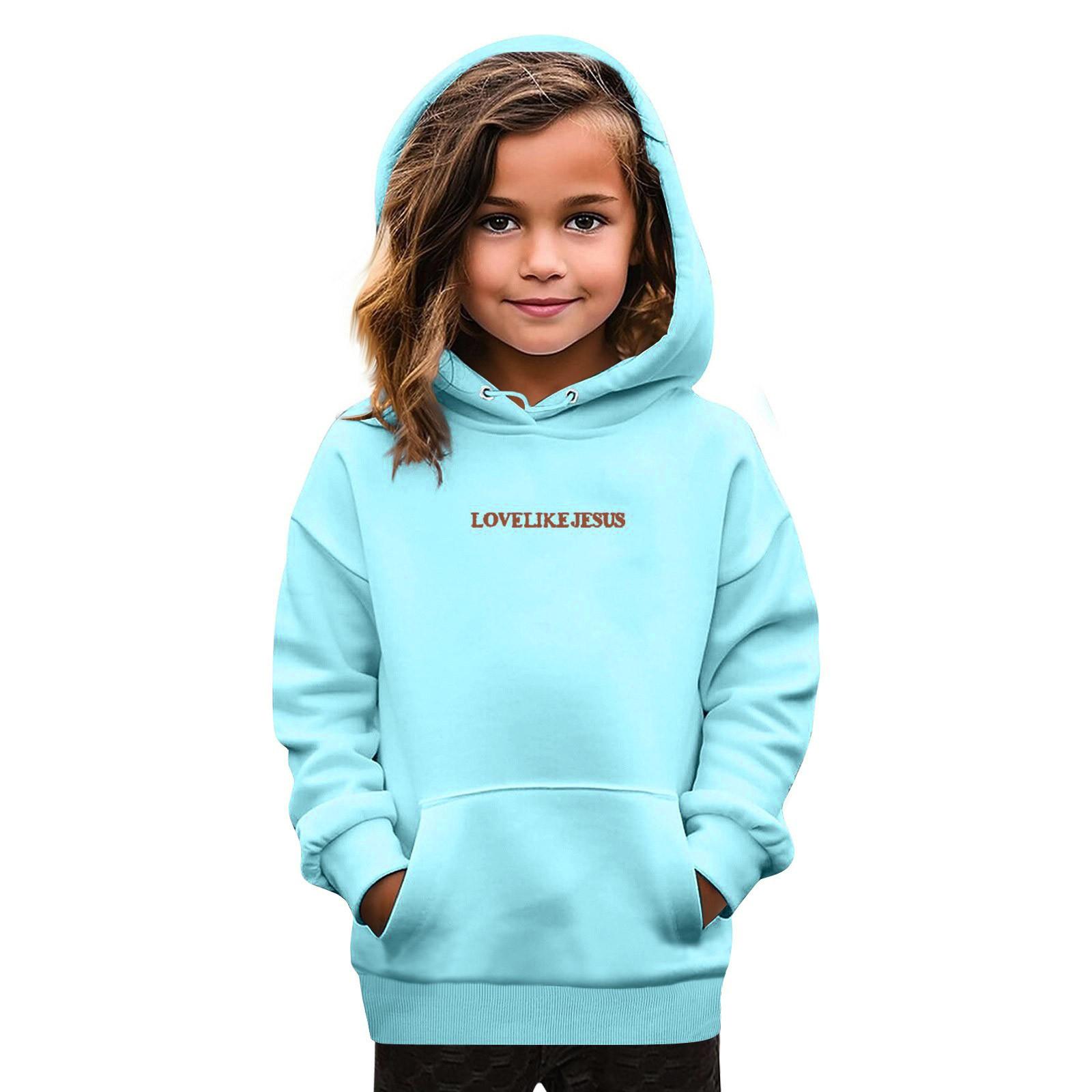 

Толстовки для девочек-подростков с графическим принтом и буквами, повседневные толстовки с длинным рукавом и завязками, симпатичная толстовка большого размера 160 синий