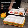 Thickened Melamine Rectangular 4-Compartment Deep Meal Tray