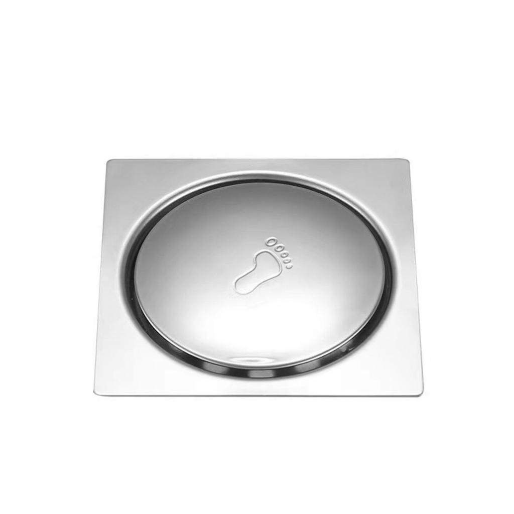 Foot Floor Drain Stainless Steel Square Shower Drain Square Shower Room Cover Plug Fast Draining Hair Catcher Strainer