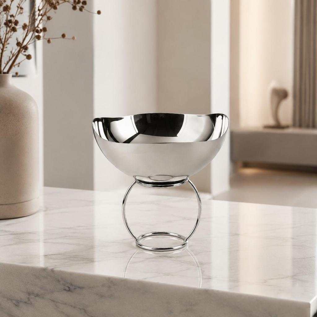 Stainless Steel Fruit Bowl Modern for Kitchen Counter, Entertaining Areas