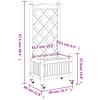 Planter with Trellis and Casters Grey Solid Wood (Spruce)