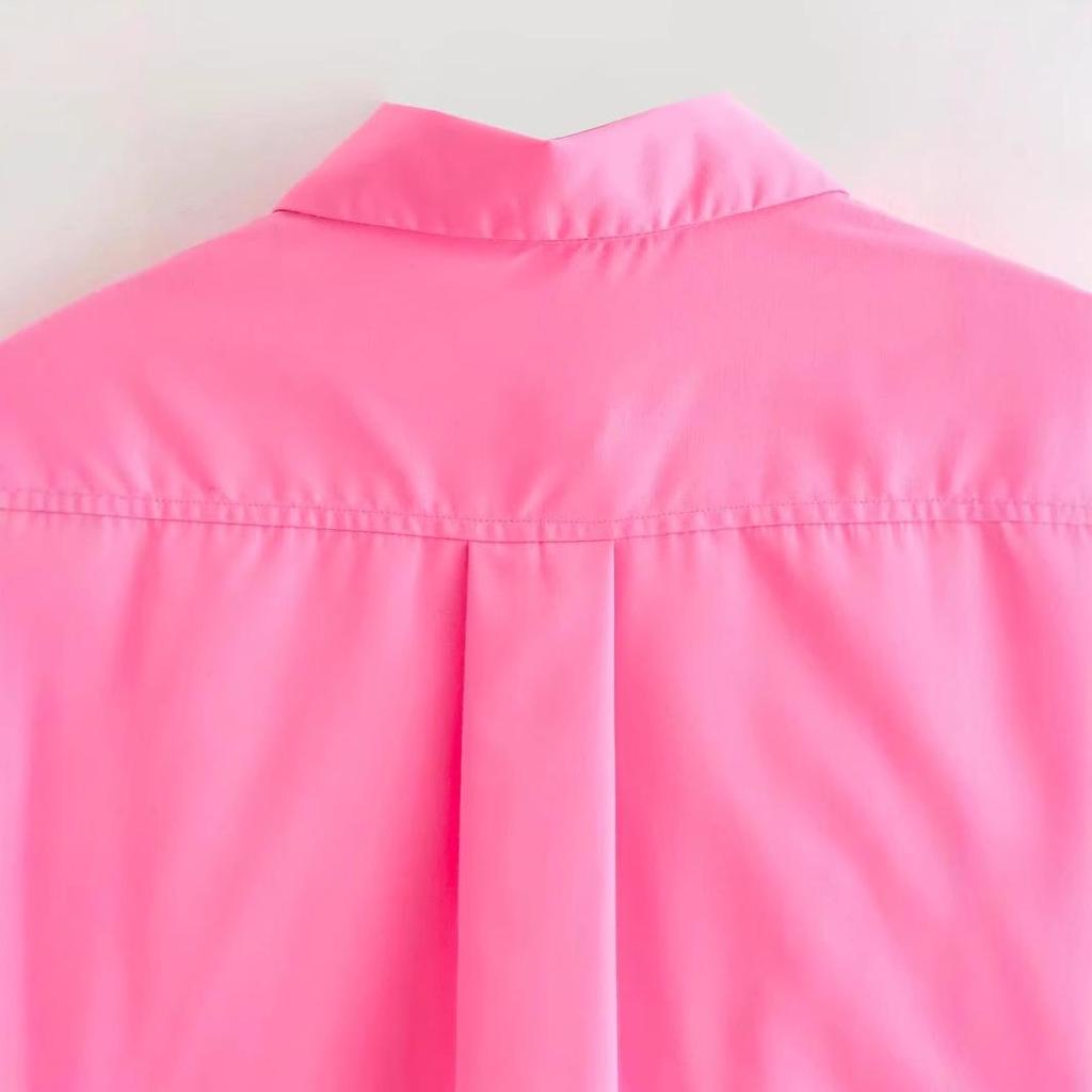 2024 Winter Women's European/American Style Poplin Long Sleeve Shirt