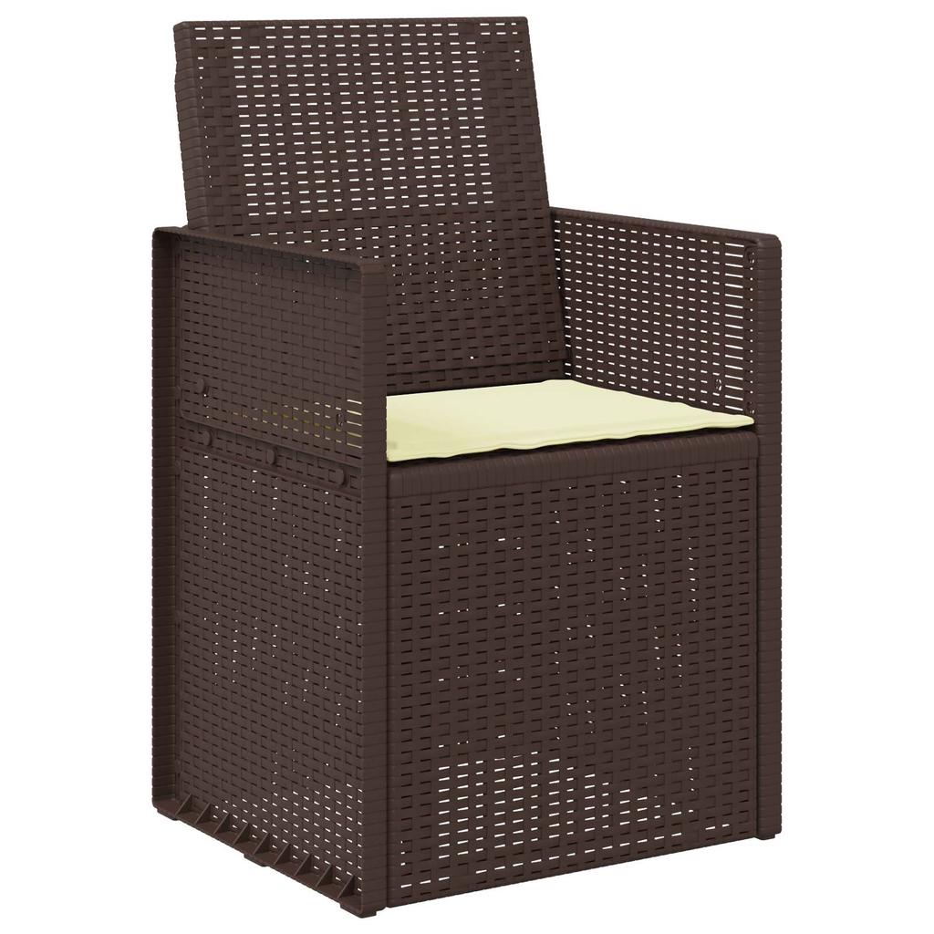 Garden Dining Chairs 2 pcs Brown and Cream PP