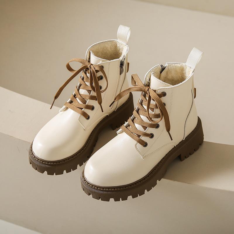 Martin boots women's British style 2024 autumn and winter new short boots popular thick heel thick sole round head lace-up small leather boots