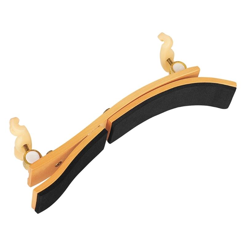 Ergonomic Violin Chin Rest 4/4 Adjustable Height Wood Shoulder Support Comfortable Violin Shoulder Cushion for Comfort