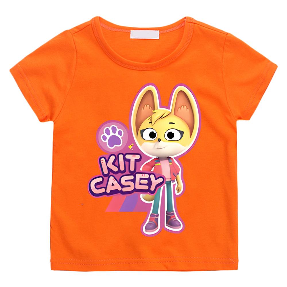 Кейси Кейси Набор Человеческих Существ Футболка для Подростков Хлопок Круглый Вырез Мультяшная Футболка для Мальчиков/Девочек Мультяшный Принт Милая Манга Футболка 8T оранжевый