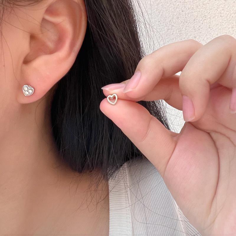 1 Paio Orecchino Cuore Vuoto Chiodo Osso Orecchio Per Donne Orecchino Cartilagine Orecchino Stud Spirale Gioielli Corpo Regali