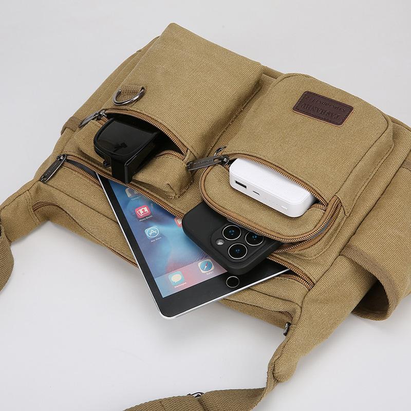 Men Canvas Shoulder Bags Casual Tote Travel Men's Crossbody Bag Luxury Messenger Bags Fashion High Quality Handbag