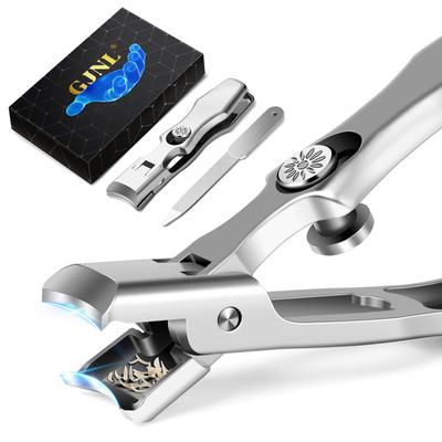 GJNL Nail Clippers for Men Thick Nails 2024 Upgrade Wide Jaw Opening Catcher No Splash Nail Clippers for Seniors Professional Ultra Sharp Nail Cutter