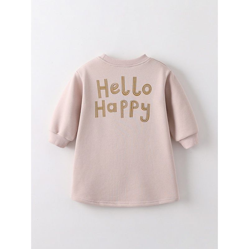 Girls' Pocket Sweatshirt Dress 2025 Autumn and Winter New Pink Sunflower Dress for Young Children and Little Girls Autumn Princess Dress