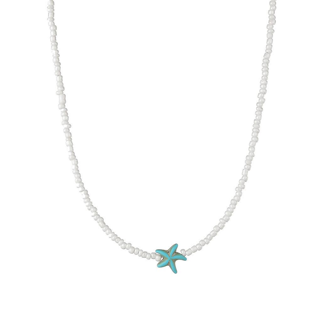 Collana Stella Marina Pozza di Marea - Gioielli Boho Surf & Spiaggia Collane Collo a Strozzino con Perline Stella Marina Tartaruga, Collane Regolabili, Regalo Oceano