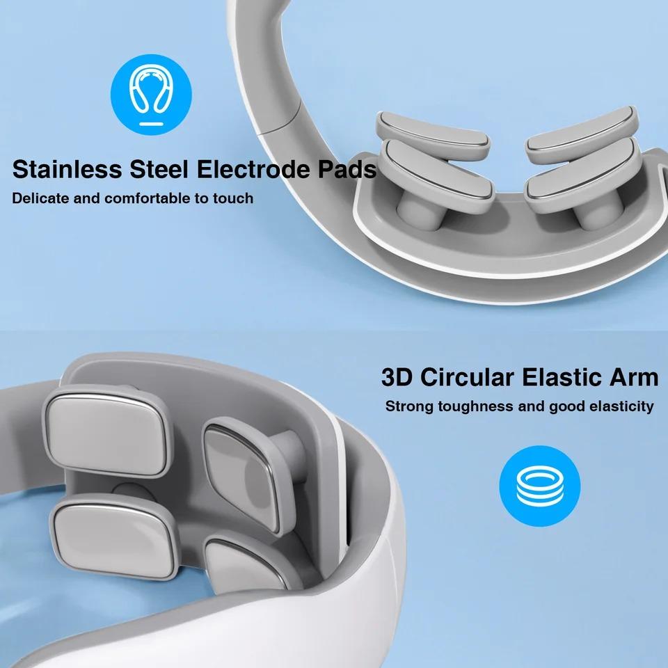 U-Shaped Shoulder Neck Massager Cervical Vertebra Heating Massage Muscle Relieve Pain Relief EMS TENS Electric Pulse Massager Health Care