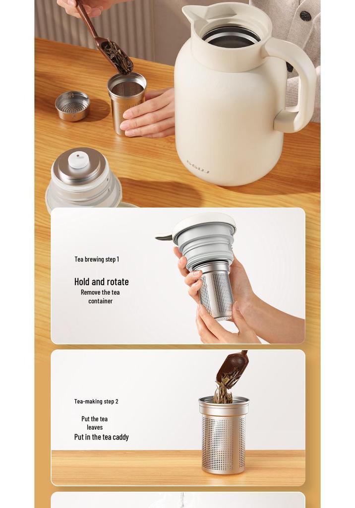 Large Capacity Insulated Stainless Steel Teapot with 316 Inner Liner - High Temperature Resistant for Home Use