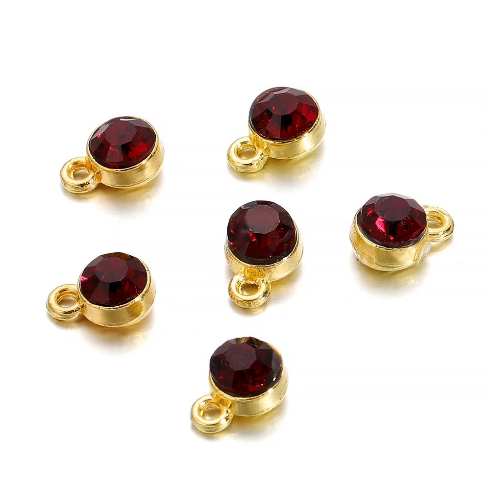 20Pcs/Lot Colorful Crystal Birthstone Dangle Charms Necklace Bracelet Earring Keychain Pendant For DIY Jeweley Making Supplies