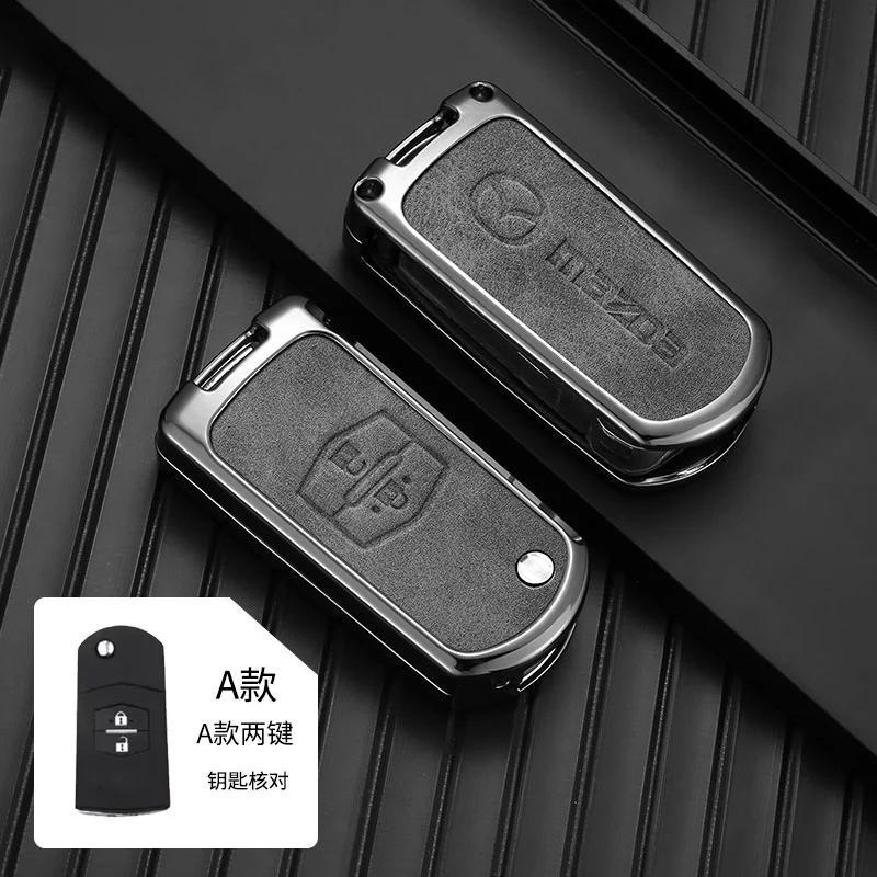 2025 Hot 3 Buttons Car Leather Key Case Protector Cover Shell For Mazda CX-5 CX5 CX-7 CX7 3 2 6 Atenza CX-9/CX9 MX5 Key Case Acc
