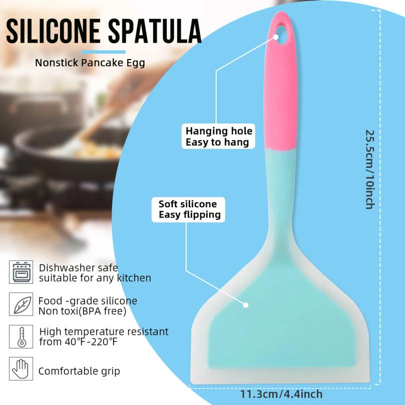 Silikonspatel Kochutensilien Rindfleisch Eier Küchenschaber Breit Pizza Kochwerkzeuge Schaufel Antihaft-Spatel Farbe Zufällig