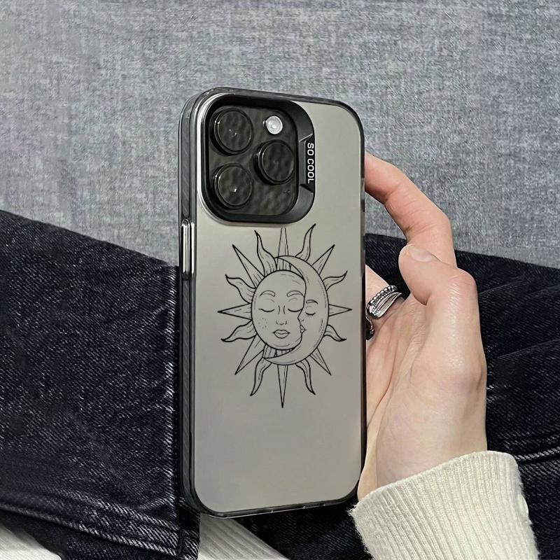 Newbie Painted Sun and Moon Case for iPhone 17 16 15 14 13 12 11 Pro/ Max/Plus Anti-fall and Shock Protection Back Cover