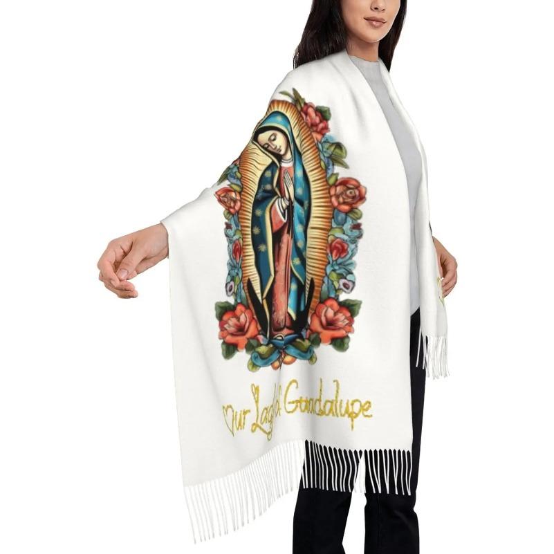 Virgin Mary Shawl Wrap for Women Our Lady of Virgen De Guadalupe Scarf Soft Large Blanket Scarves Warm Wraps