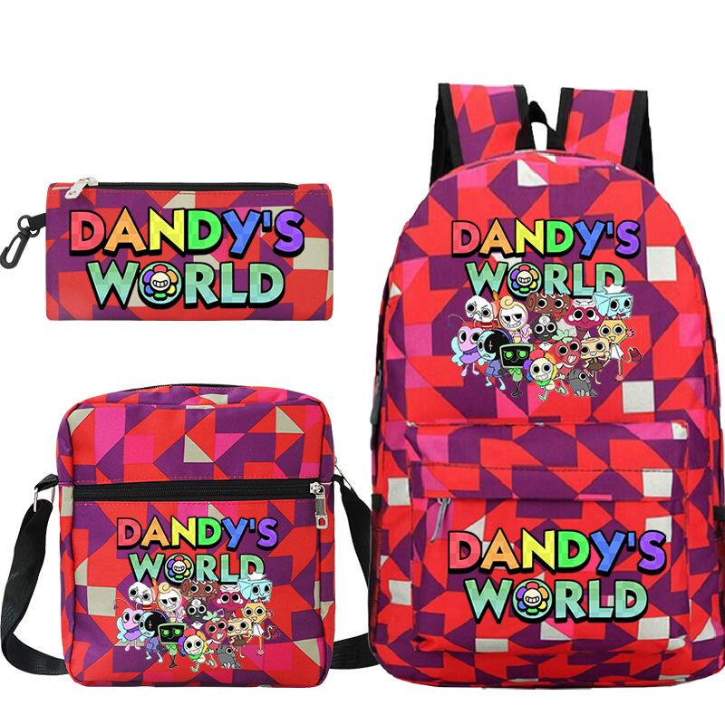 Dandy's World Print Fashion Children's Shoulder Bag Pencil Bag Youth Leisure School Bag Three-piece Set