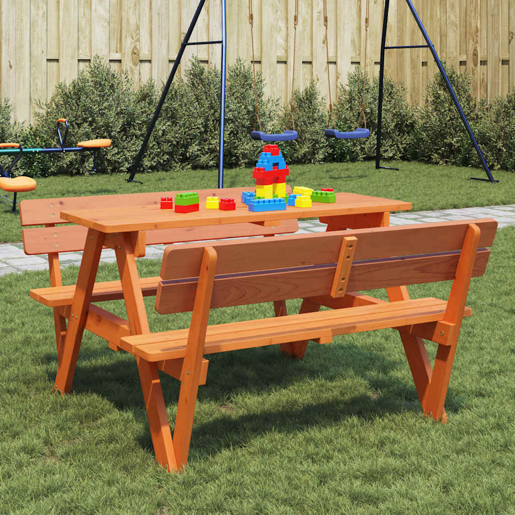 Vidaxl Picknicktafel Voor 4 Kinderen, Met Gat Voor Parasol, Spar