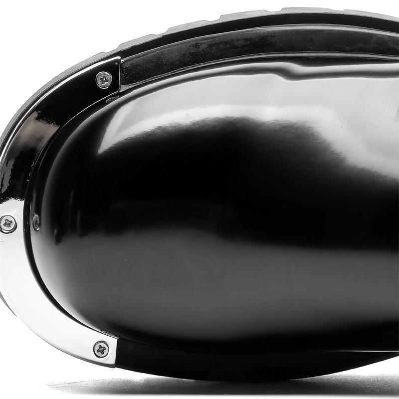 Hochwertige Neue Streetstyle Lackleder Stiefel Für Herren Metalldekoration Schwarz Hombre Tägliche Kleidung Höhenerhöhende Schuhe