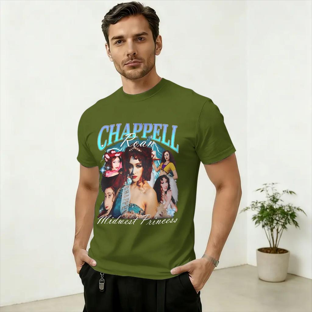 Sängerin Chappell Roan Kunst Baumwoll-T-Shirt Für Unisex Sommer Y2K Lustige T-Shirts Bequeme Hippie-Shirts Übergrößen Design Oberteile
