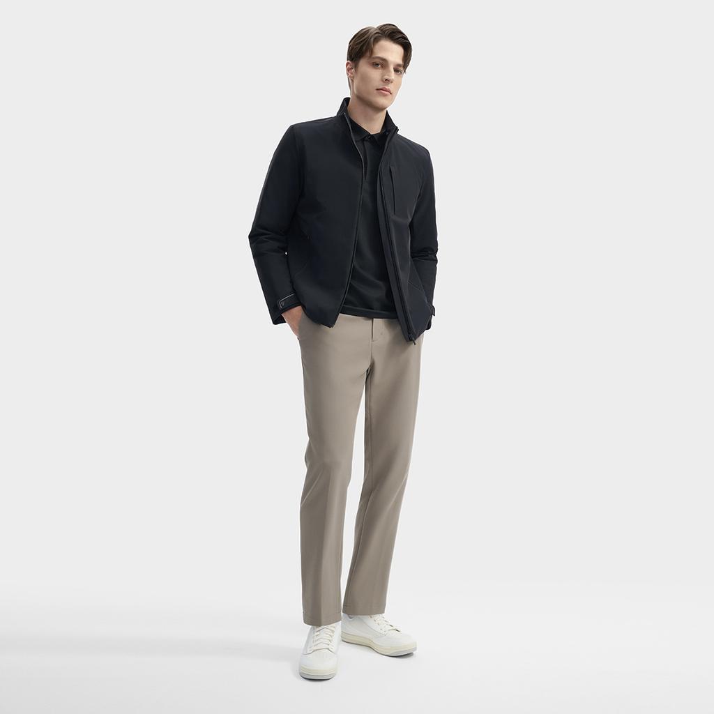 Fila Fleece Versatile Stand Collar Thin Down Jacket Men Jacket Black F11M442906FBK